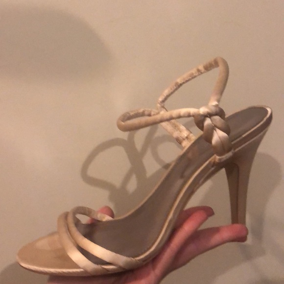 Calvin Klein Blush Strappy Silk Heels - Picture 3 of 5